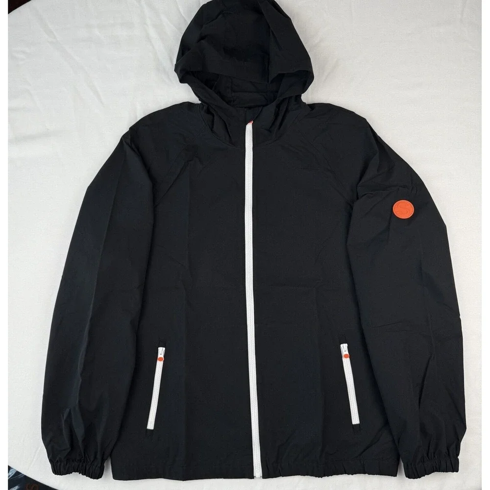 SWIMS Men's Large Tarifa Windbreaker‎ Lightweight Jacket Raincoat Black NWT $275